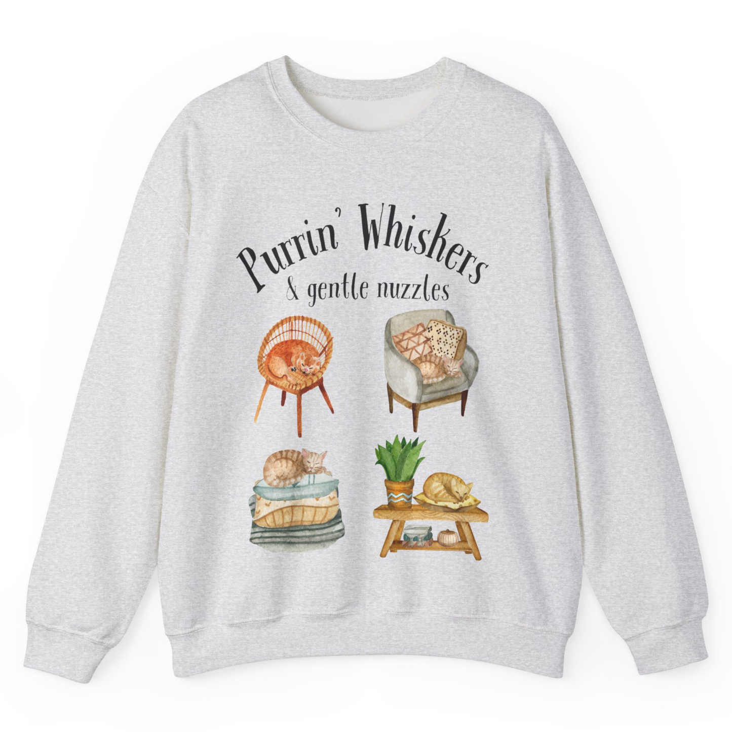 Purrin' Whiskers & Gentle Nuzzles • Crewneck
