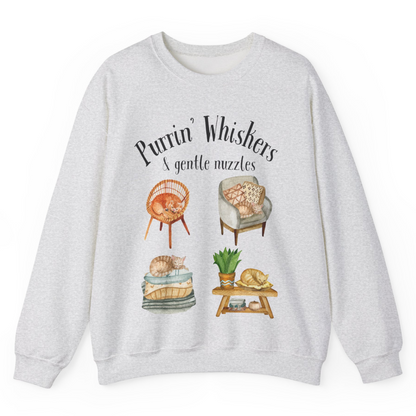 Purrin' Whiskers & Gentle Nuzzles • Crewneck