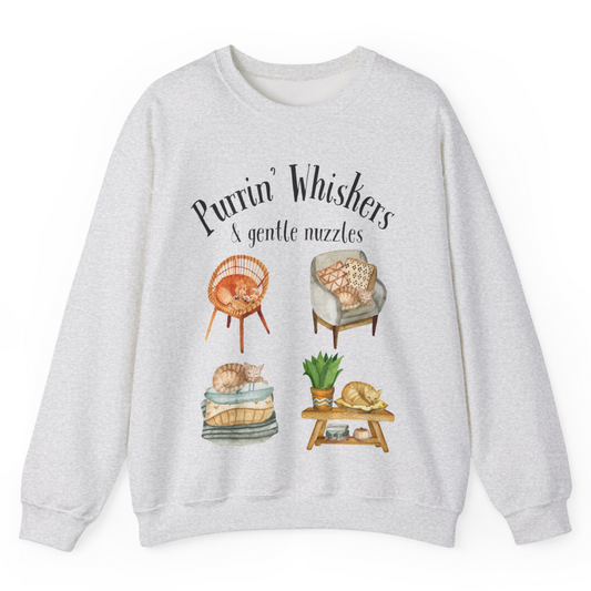 Purrin' Whiskers & Gentle Nuzzles • Crewneck
